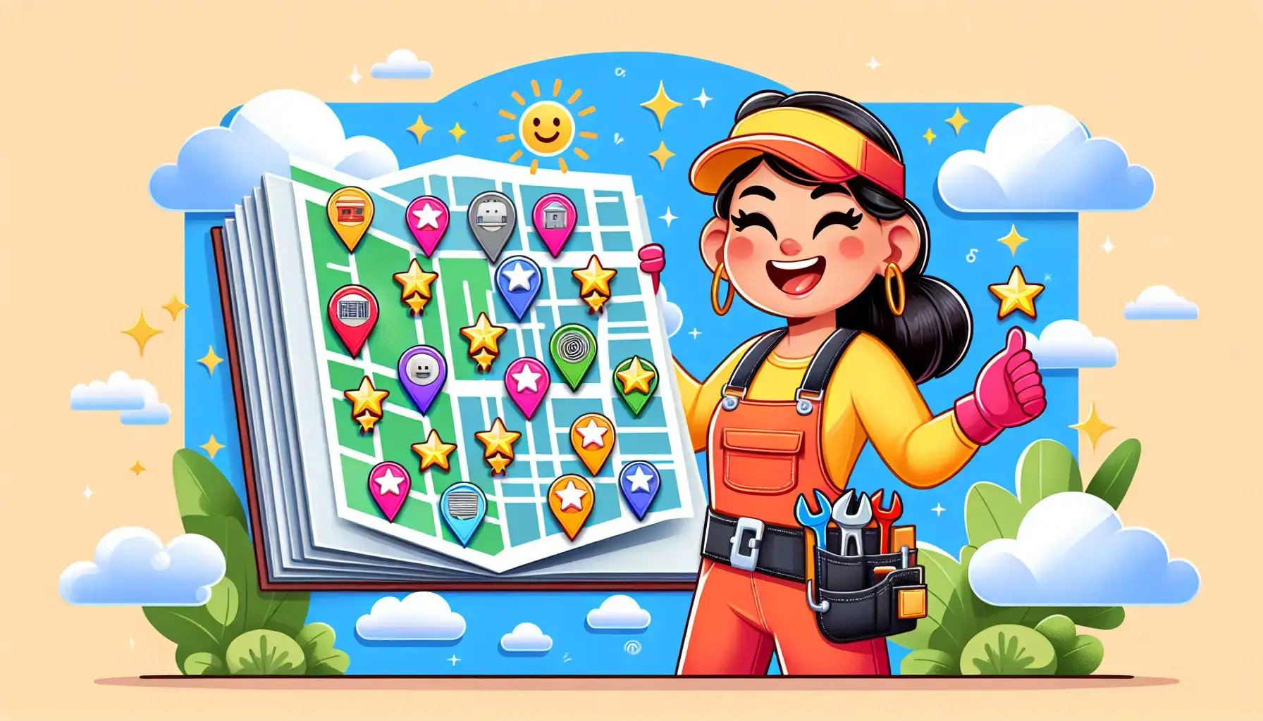 2025 Guide to Local SEO for HVAC Contractors A cartoon illustrating the process of winning at HVAC local SEO.