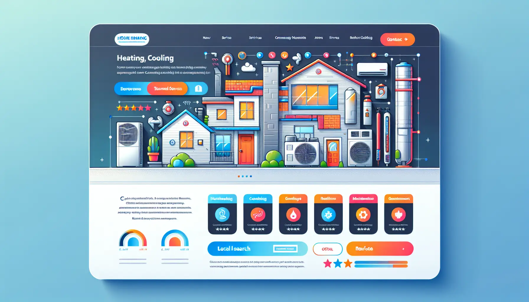 2025 Guide to Local SEO for HVAC Contractors An illustration of a website structure optimized for HVAC local SEO.